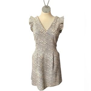 Anthropologie Tabitha Grey Black and White Floral Print Sleeveless Size 10 Dress